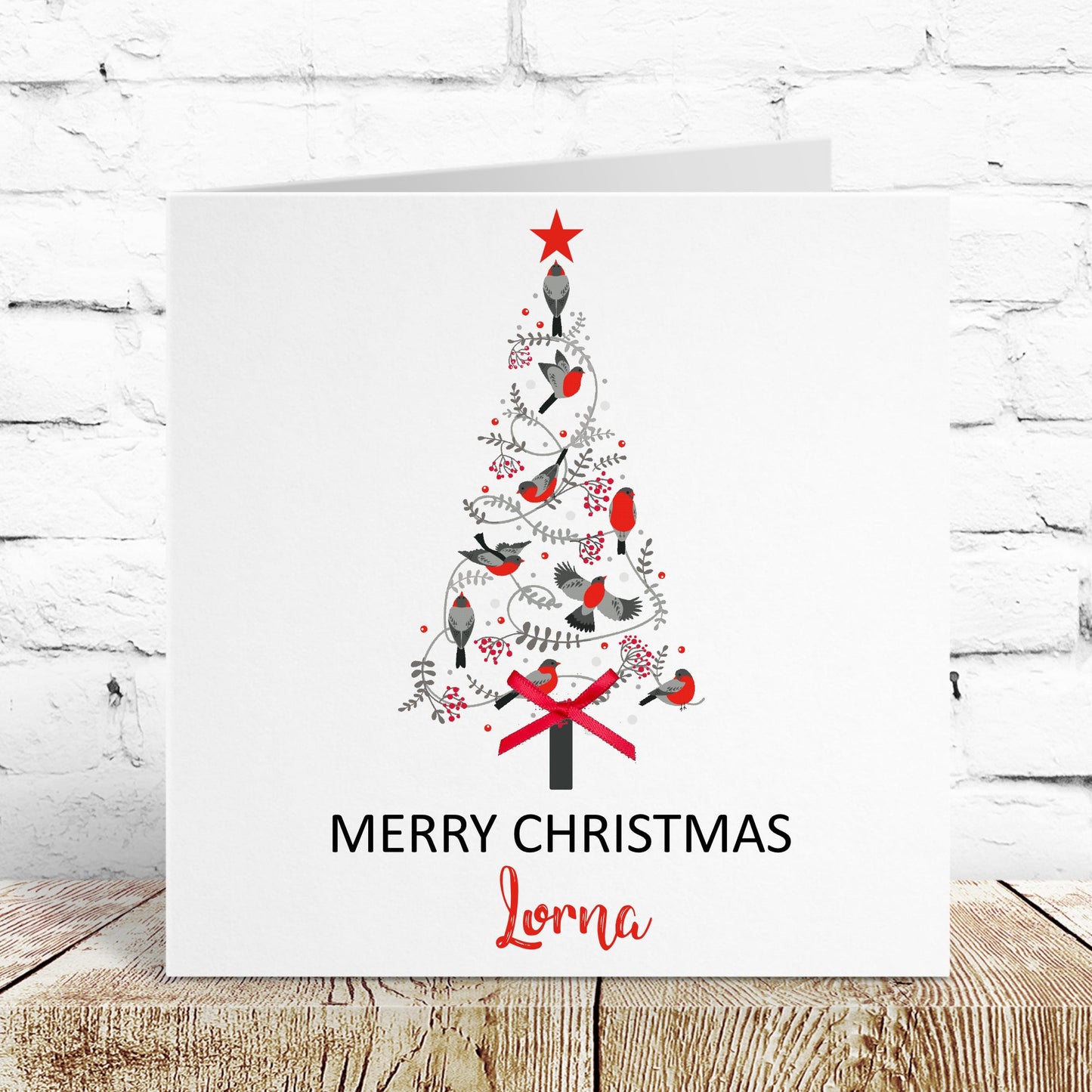 Personalised Christmas Card Tree Friends Card 