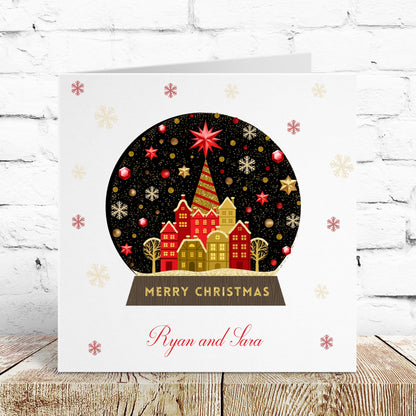 Personalised Christmas Card Snow Globe