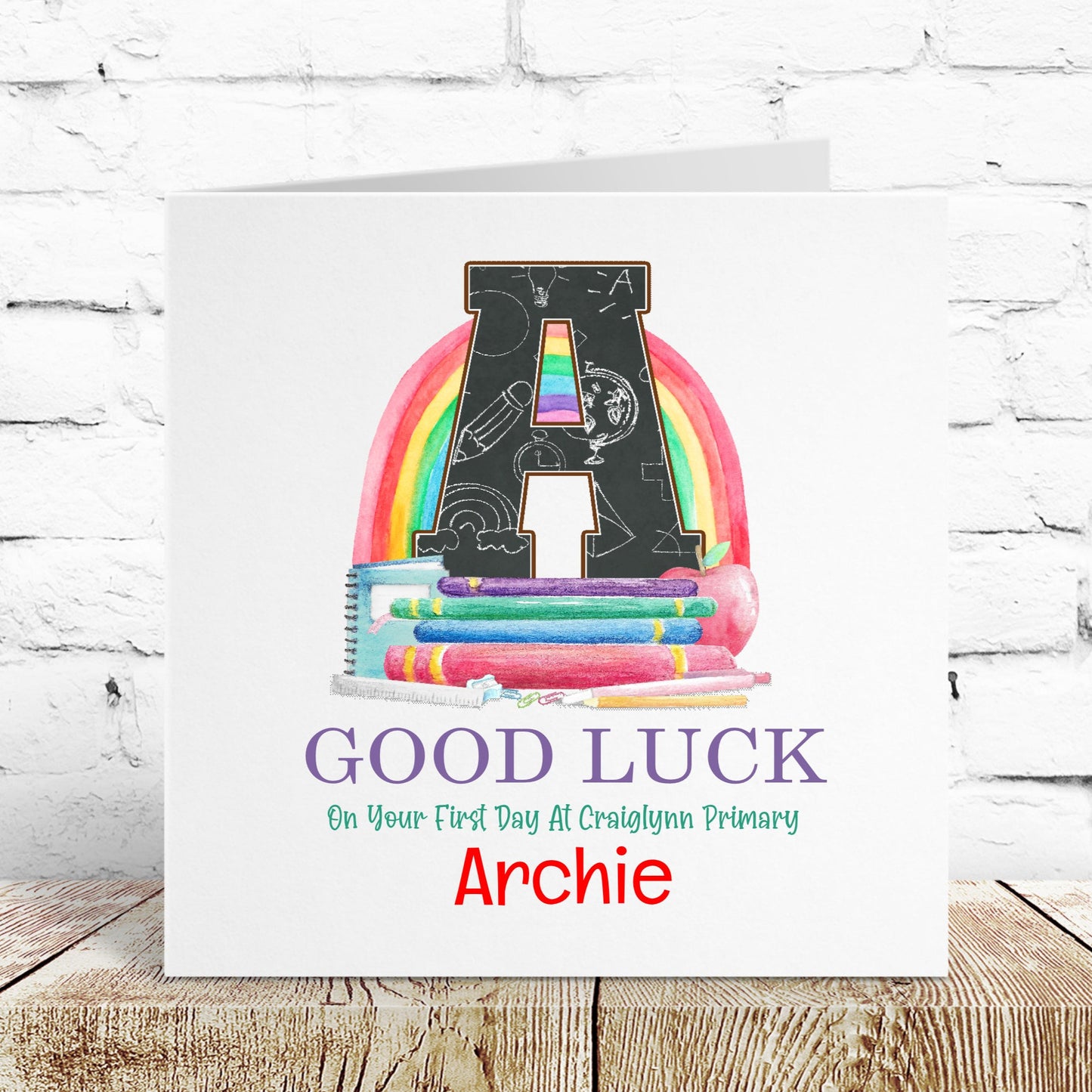 Personalised Good Luck First Day At School Card