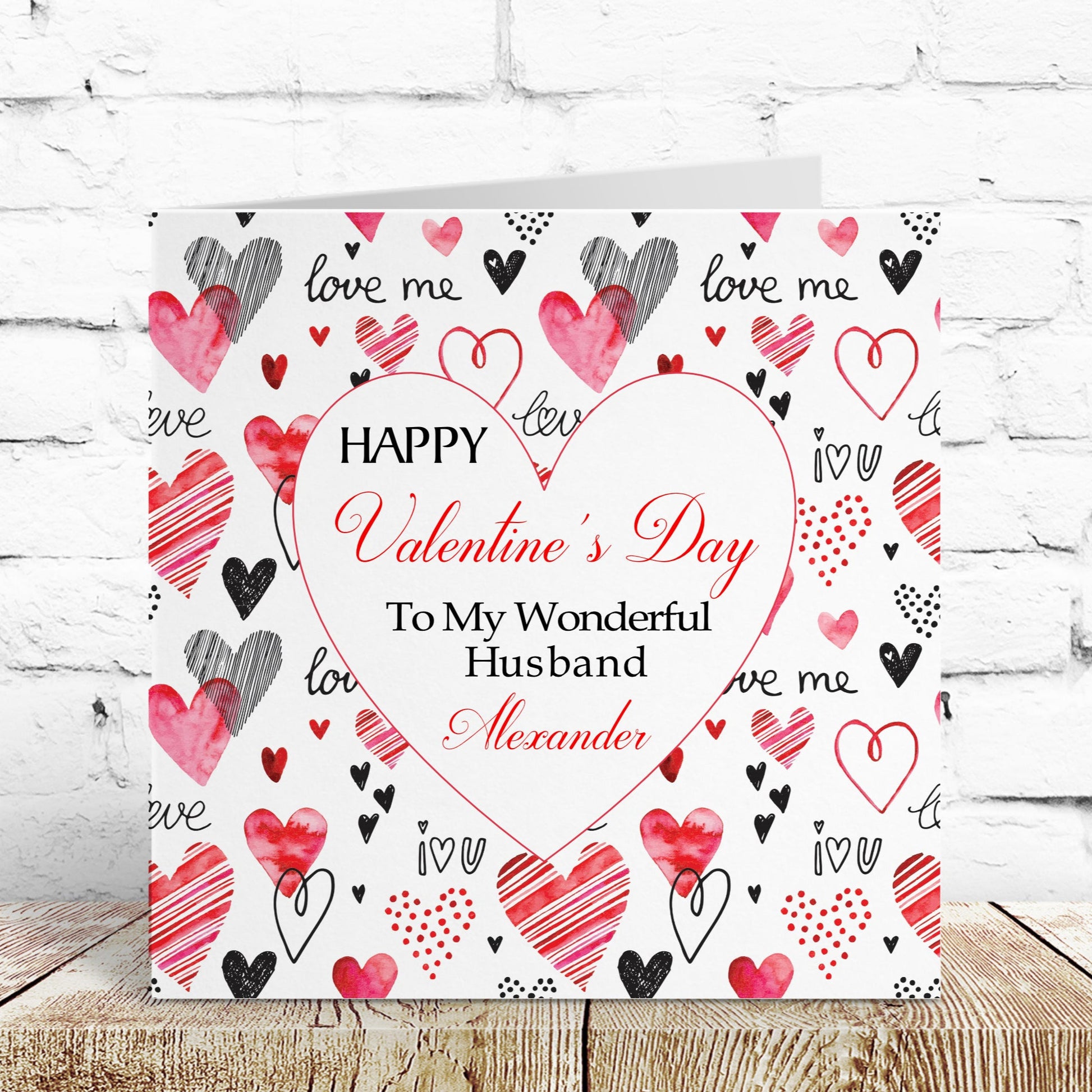 Personalised Valentine's Day Card Love Hearts
