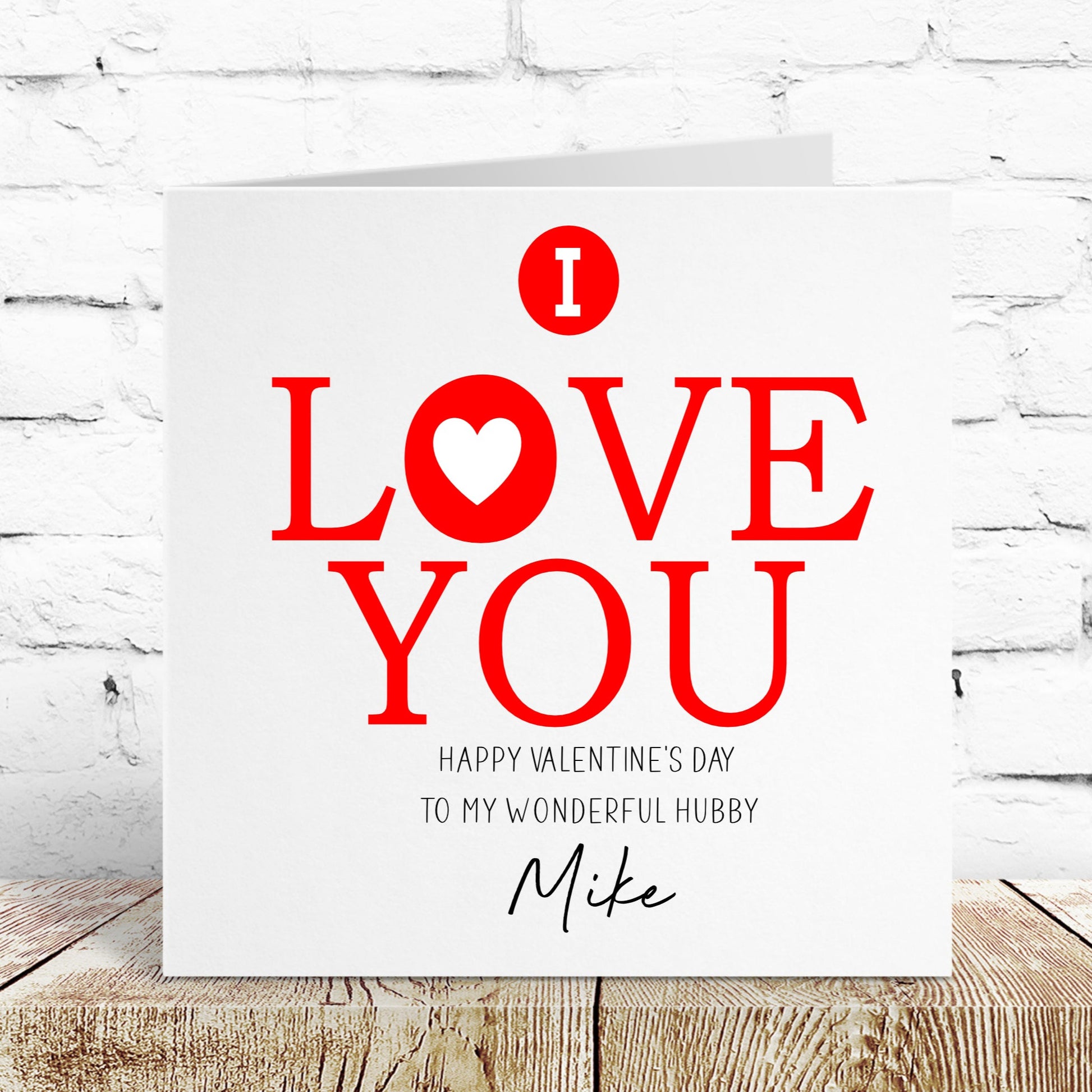 Personalised Valentine's Day Card I Love You