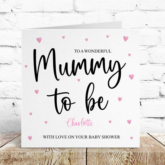 Personalised Baby Shower Card Pink Mummy to Be