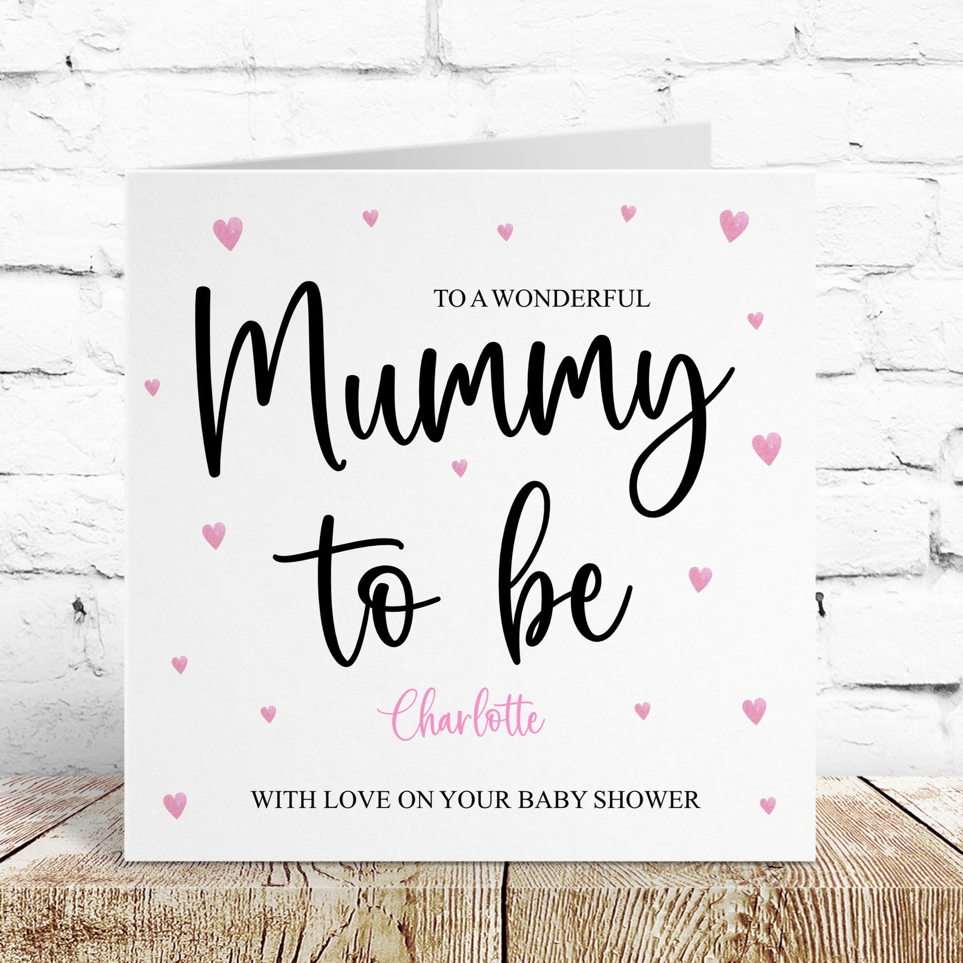 Personalised Baby Shower Card Pink Mummy to Be