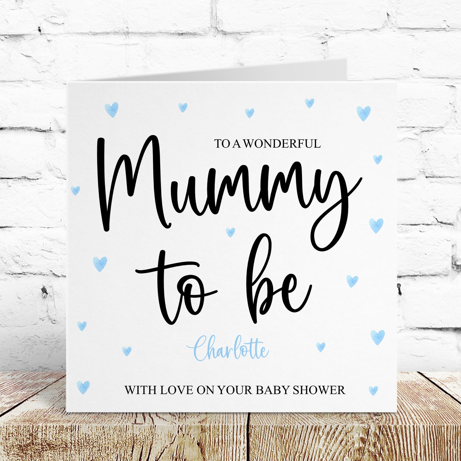 Personalised Baby Shower Card Blue Mummy to Be