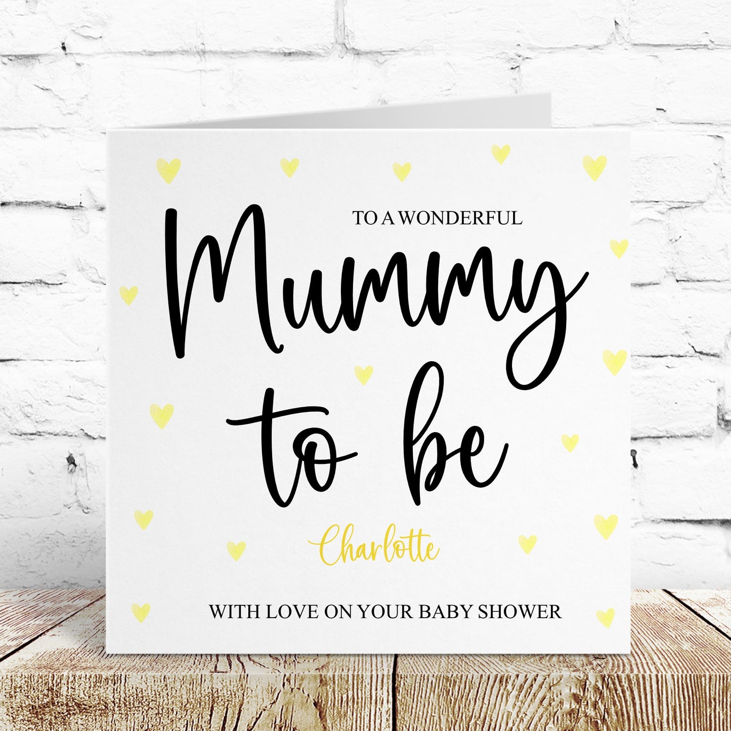 Personalised Baby Shower Card Yellow Mummy to Be