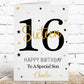 Personalised Birthday Card Black & Gold Age