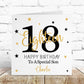 Personalised Birthday Card Black & Gold Age