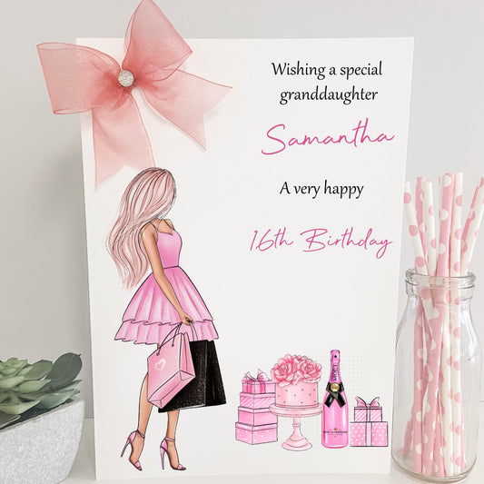 Personalised Female Girl Birthday Card
