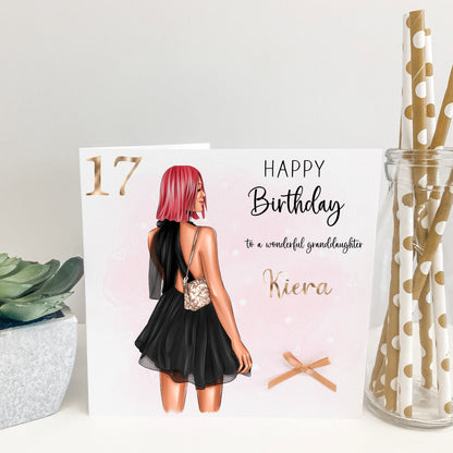 Personalised Female Girl Birthday Card