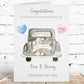 Personalised Congratulations on your Wedding Day Card Vintage Car Just Married