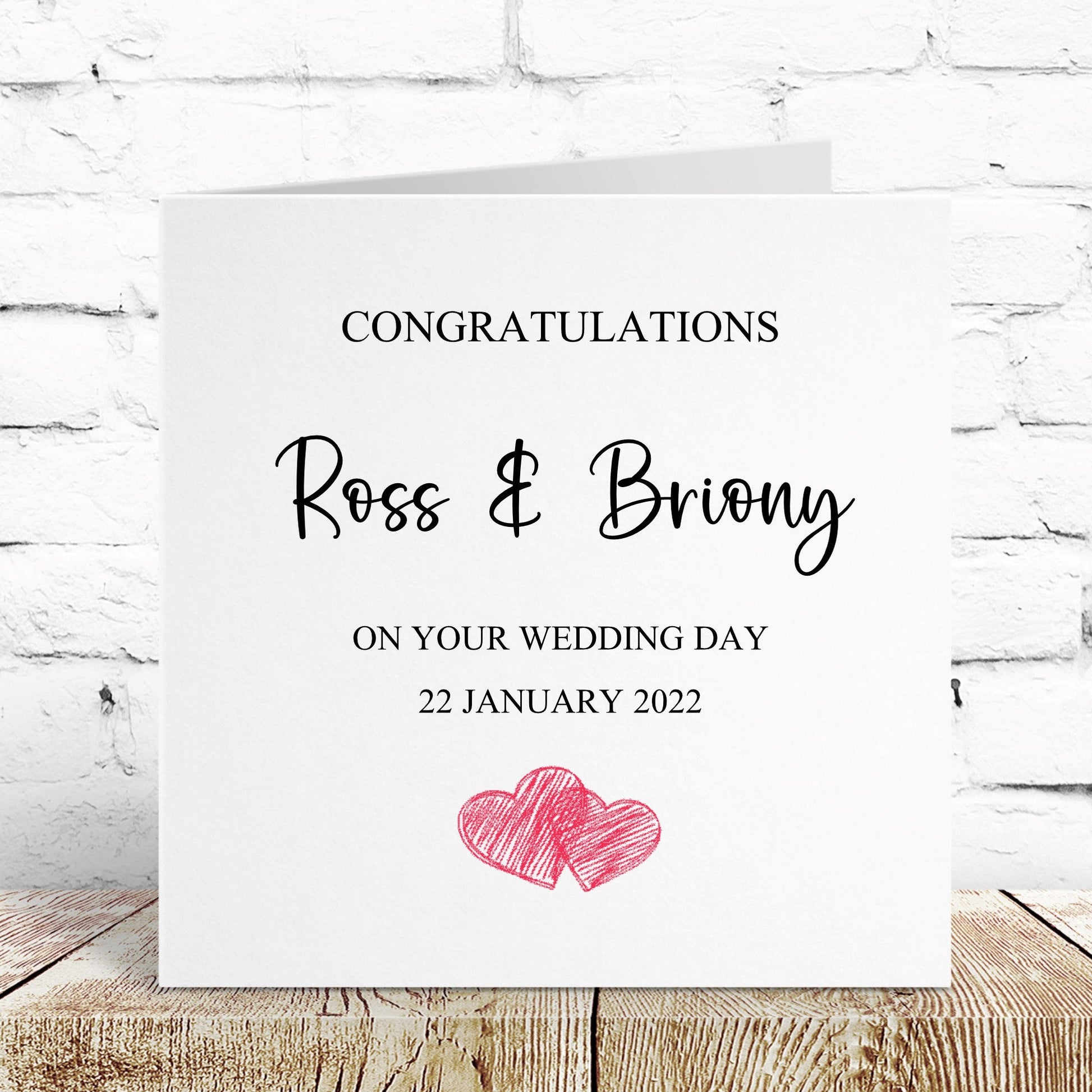 Personalised Congratulations on your Wedding Day Card
