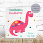 Personalised Congratulations New Big Sister Card Dinosaur