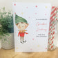 Personalised Christmas Card Elf Boy Girl 