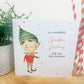 Personalised Christmas Card Elf Boy Girl 