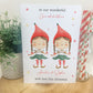 Personalised Christmas Card Elf Boy Girl 