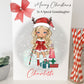 Personalised Christmas Card Girl Reindeer