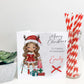 Personalised Christmas Card Girl Reindeer