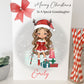 Personalised Christmas Card Girl Reindeer