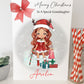 Personalised Christmas Card Girl Reindeer
