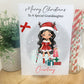 Personalised Christmas Card Girl Reindeer