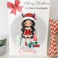 Personalised Christmas Card Girl Reindeer