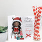 Personalised Christmas Card Girl Reindeer