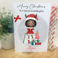 Personalised Christmas Card Girl Reindeer