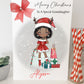 Personalised Christmas Card Girl Reindeer