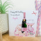 Personalised Birthday Gift Bag Floral Pink Champagne