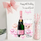 Personalised Birthday Gift Bag Floral Pink Champagne