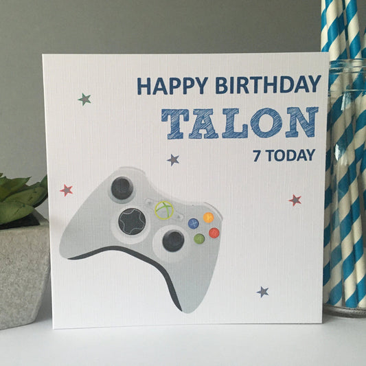 Personalised Boys Birthday Card X Box Gaming Son Grandson Nephew 8th 9th 10th 11th 12th 13th 14th