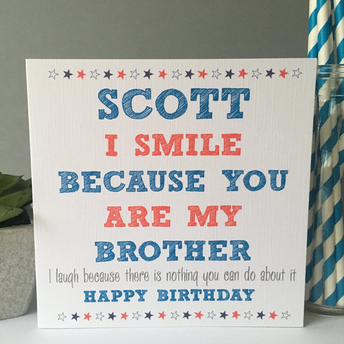Personalised Male Boys Birthday Card