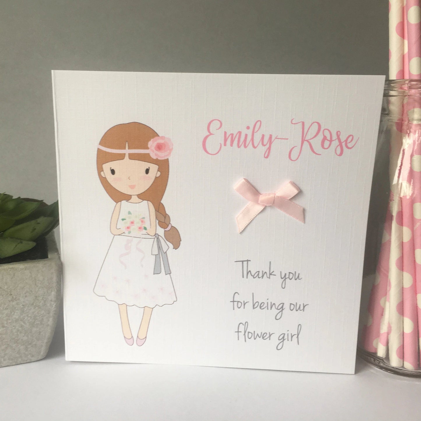 Personalised Wedding Card Thank You For Being Our Flower Girl
