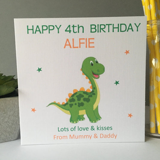 Personalised Birthday Card Dinosaur