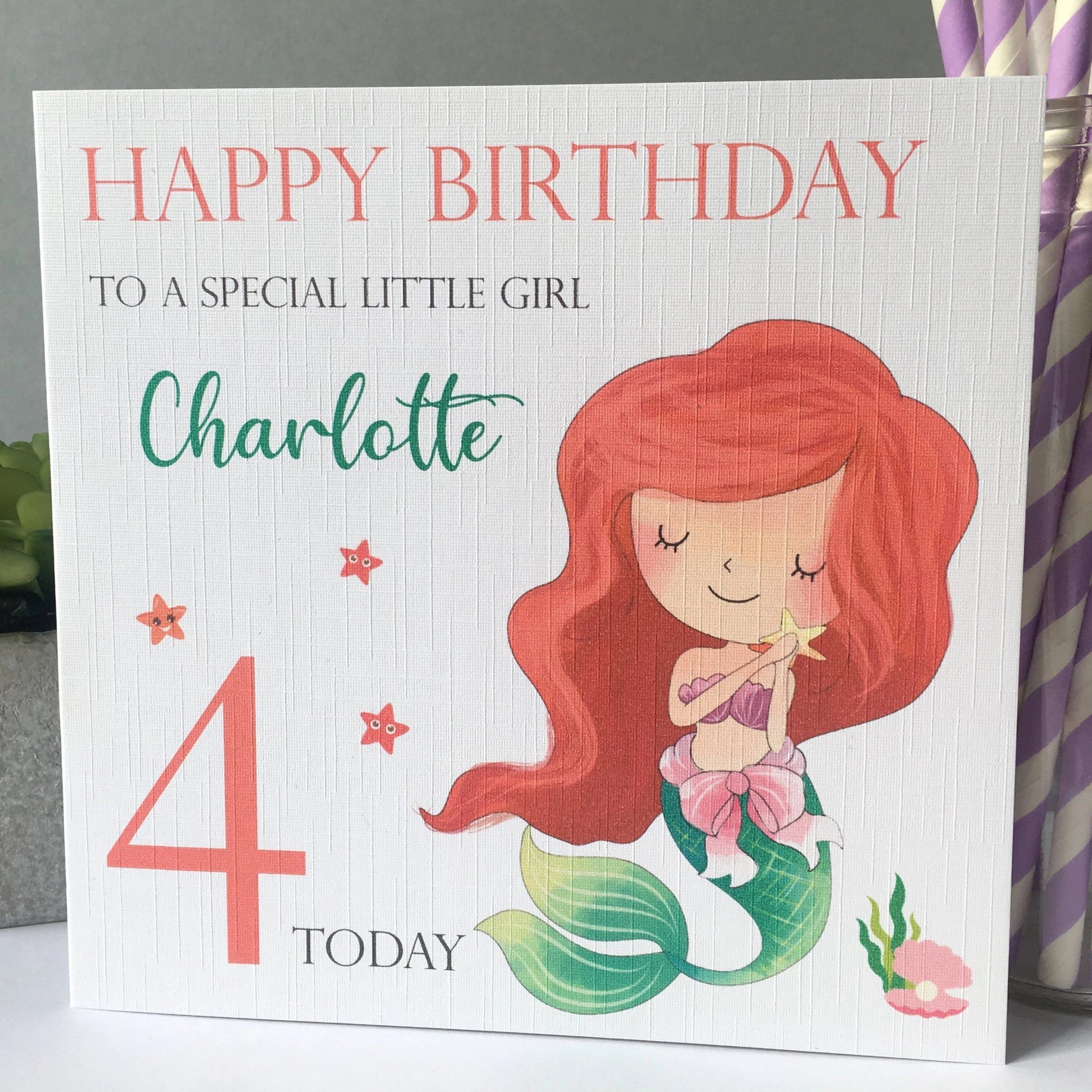 Personalised Birthday Card Mermaid