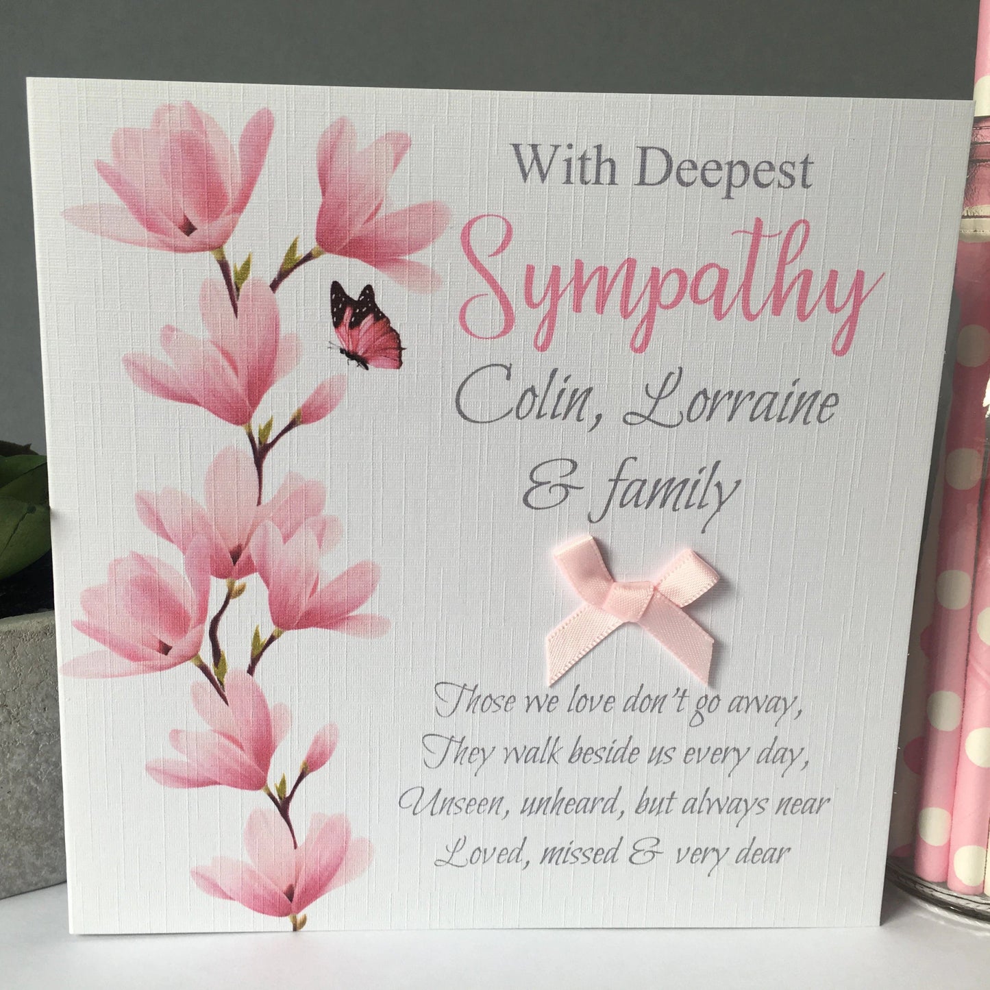 Personalised Sympathy Bereavement Card