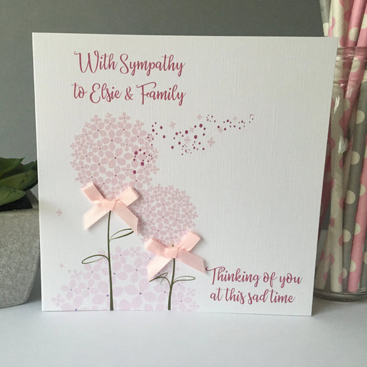 Personalised Handmade Sympathy Bereavement Card