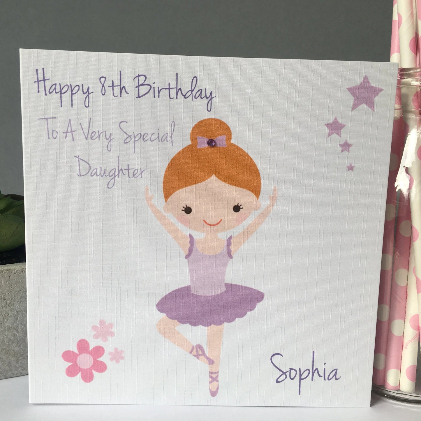Personalised Birthday Card Ballet Dancer (3 hair colour options)
