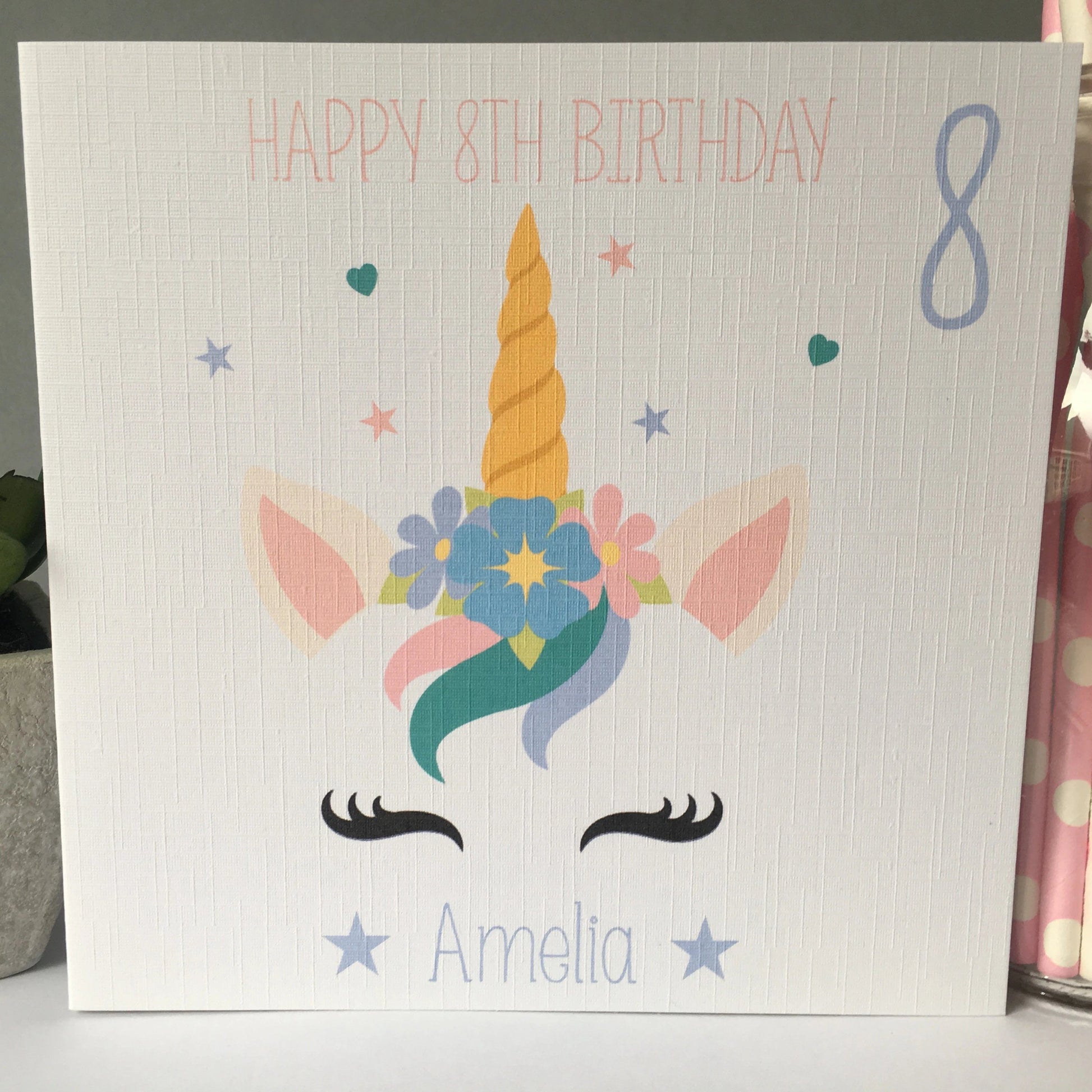 Personalised Birthday Card Unicorn Daughter Granddaughter Niece 5th 6th 7th 8th 9th 10th