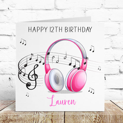 Personalised Birthday Card Music Headphones