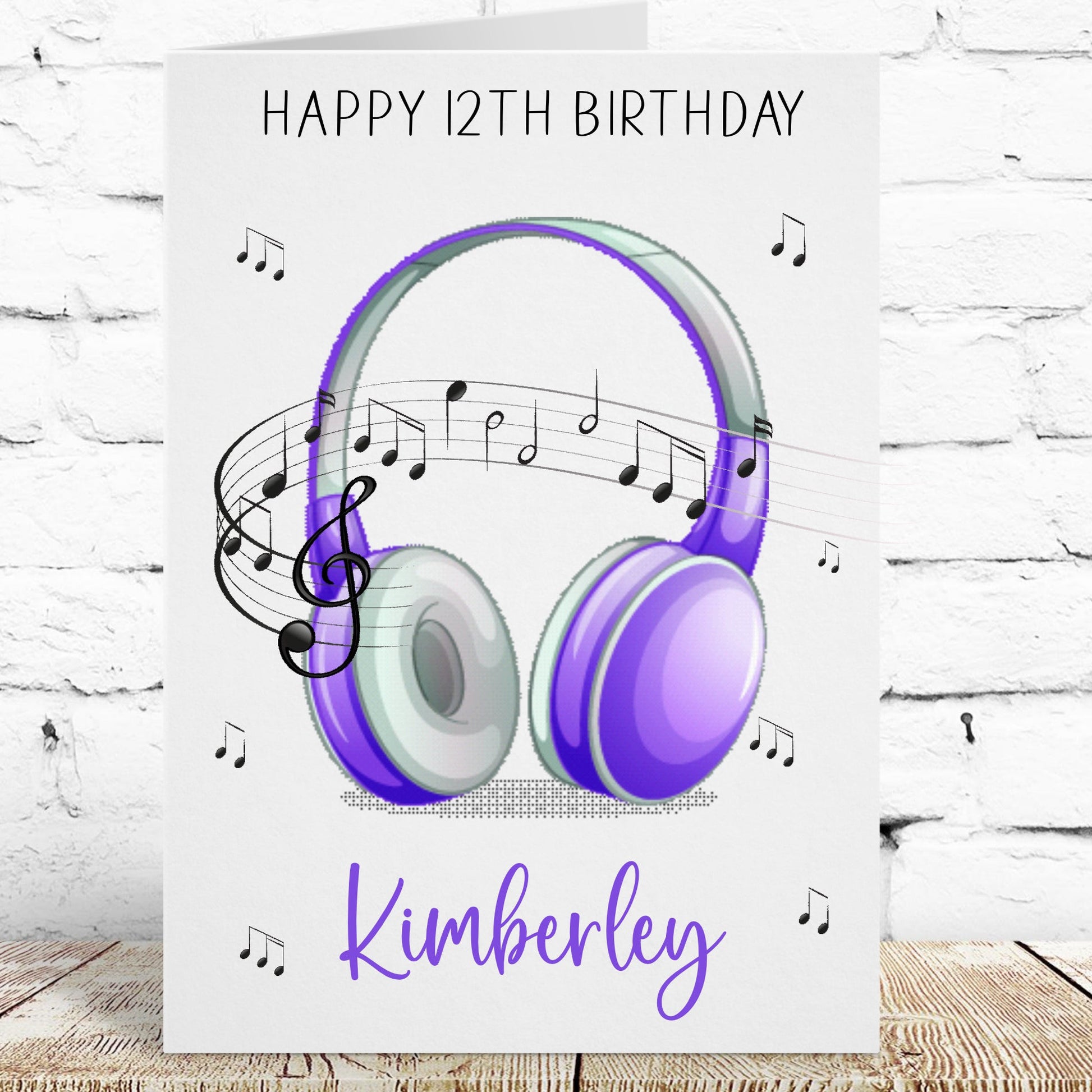 Personalised Birthday Card Music Headphones
