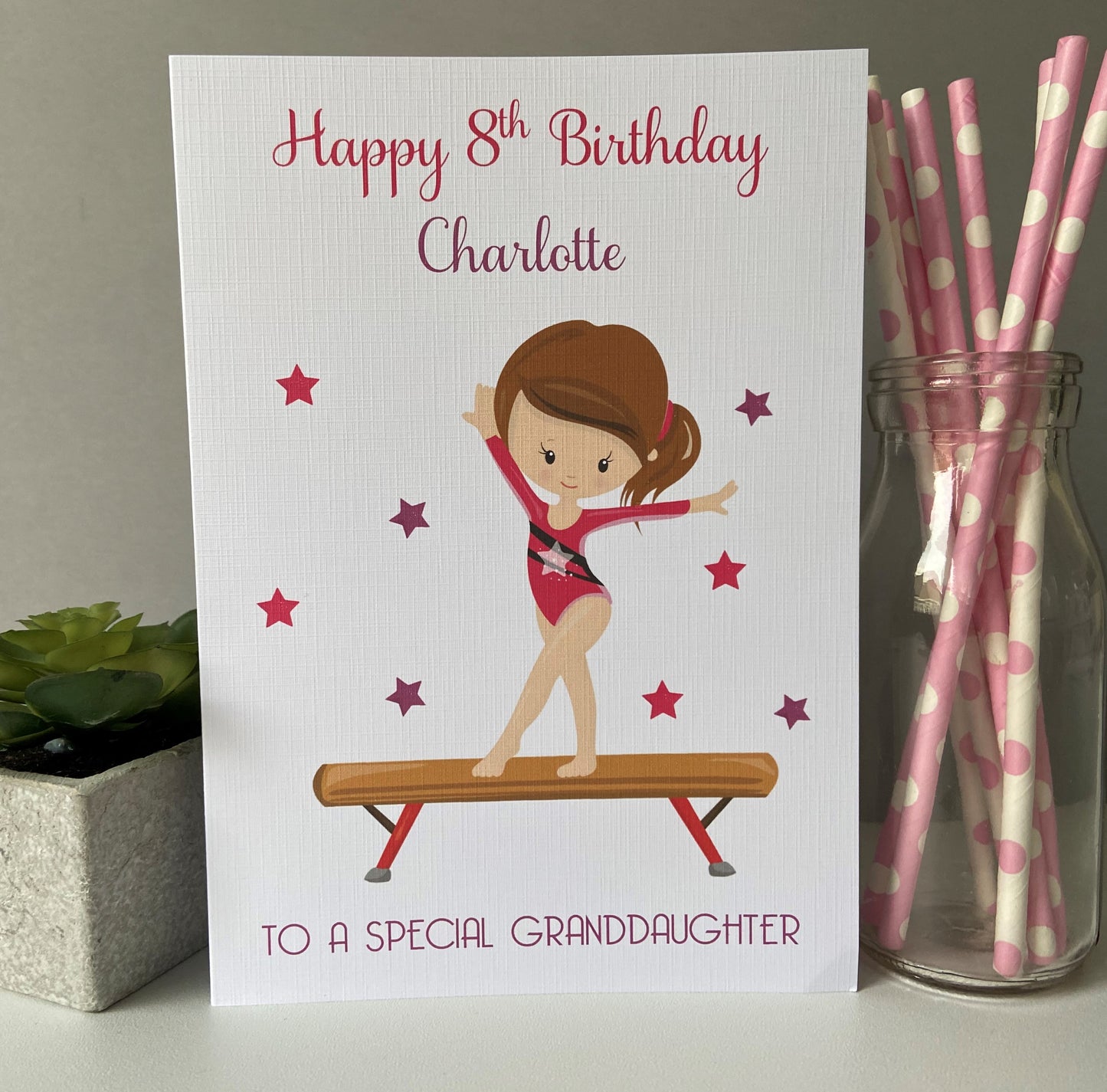 Personalised Birthday Card Gymnastics Girl