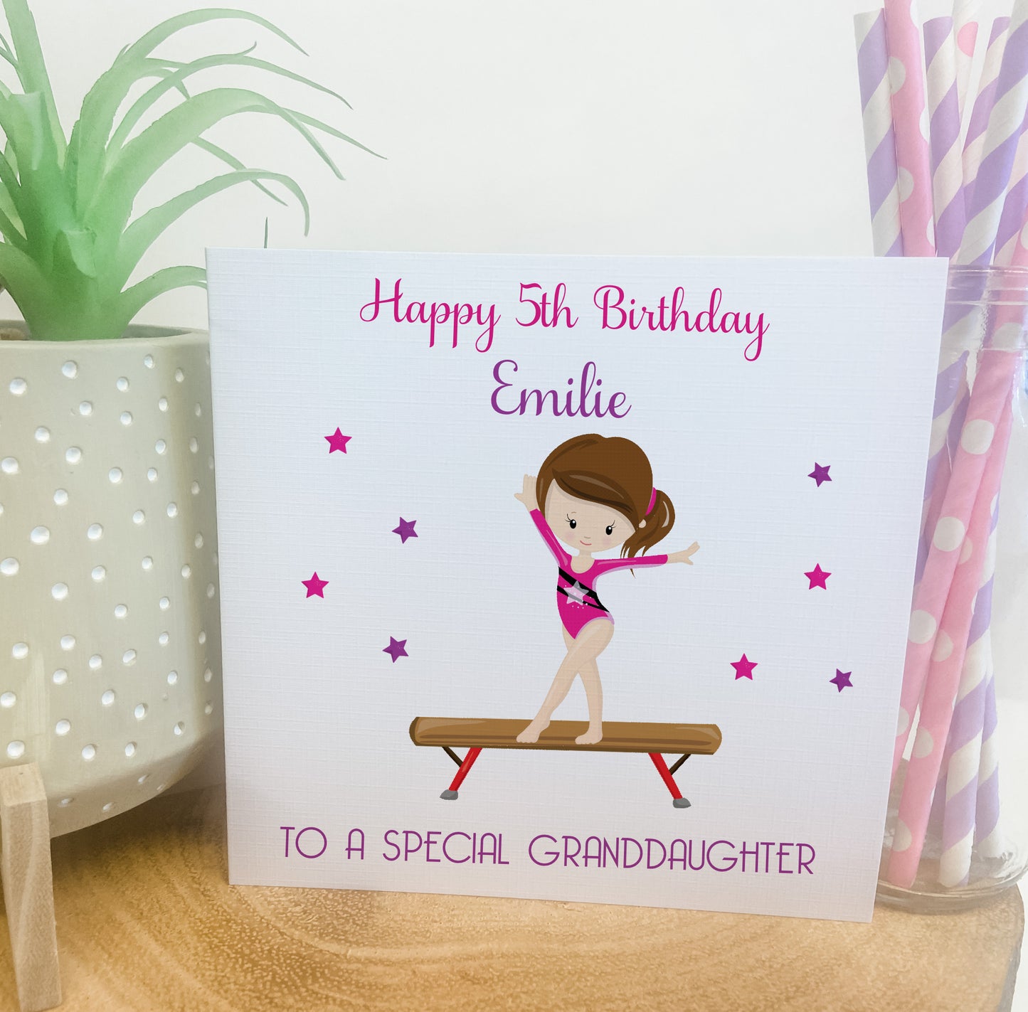 Personalised Birthday Card Gymnastics Girl