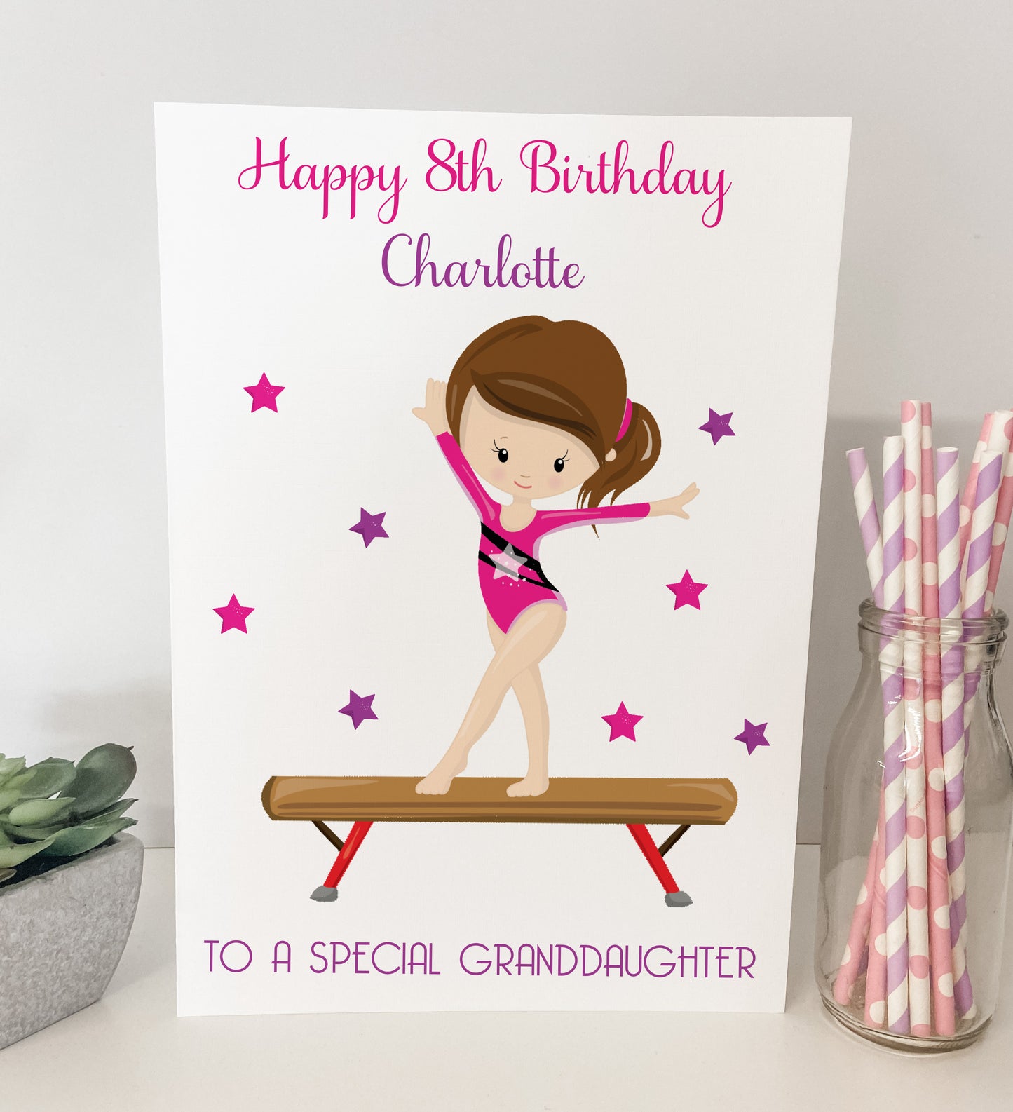 Personalised Birthday Card Gymnastics Girl