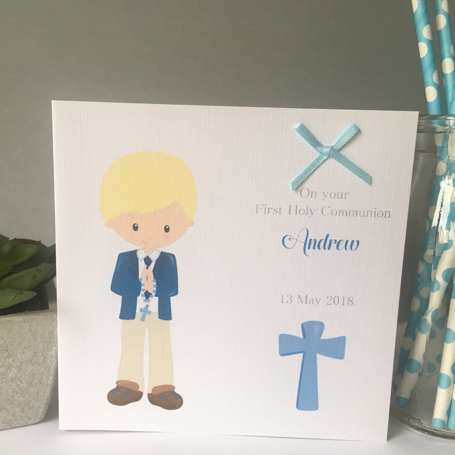 Personalised Handmade First Holy Communion Card