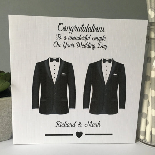 Personalised Congratulations Wedding Card Gay Couple
