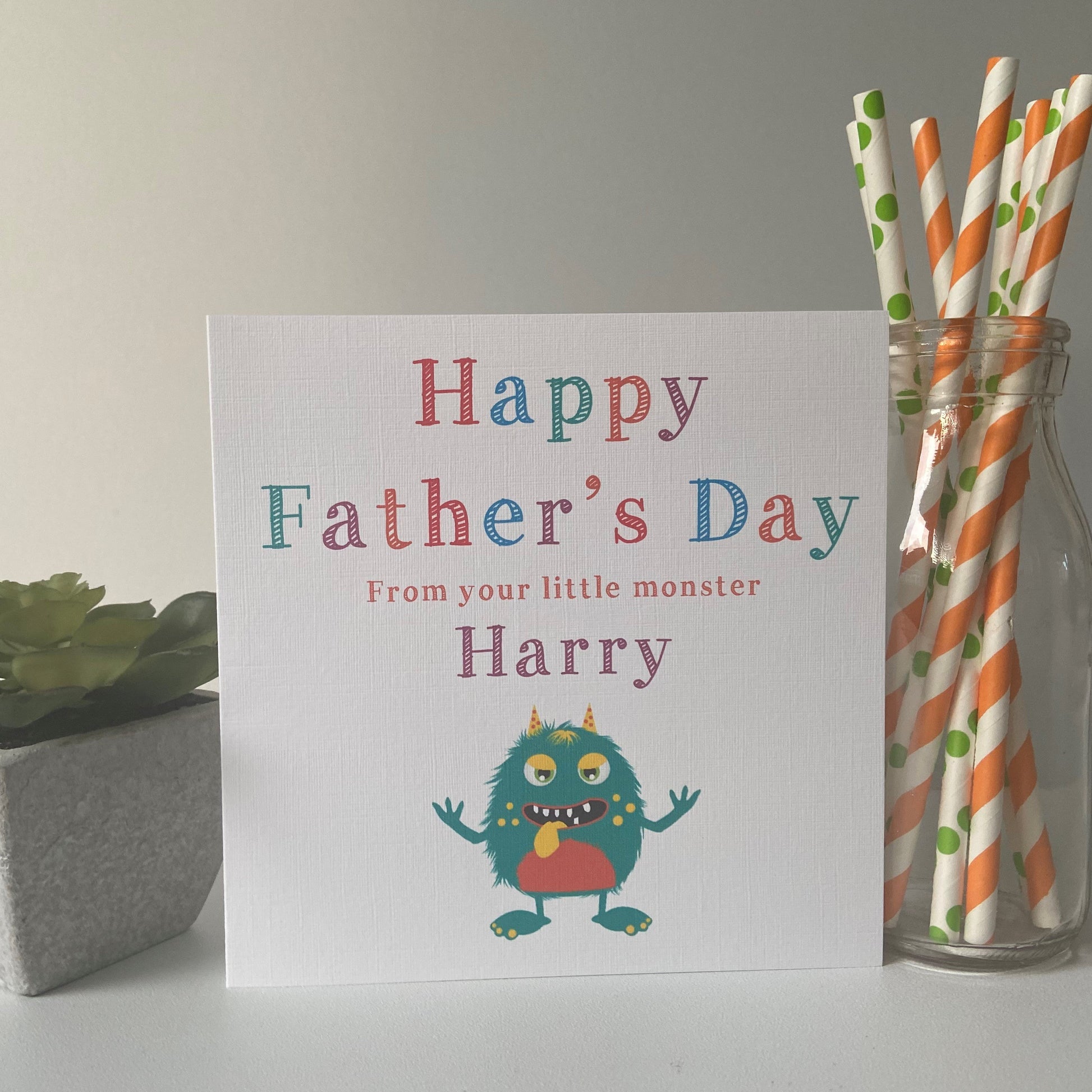Personalised Father's Day Card Monster
