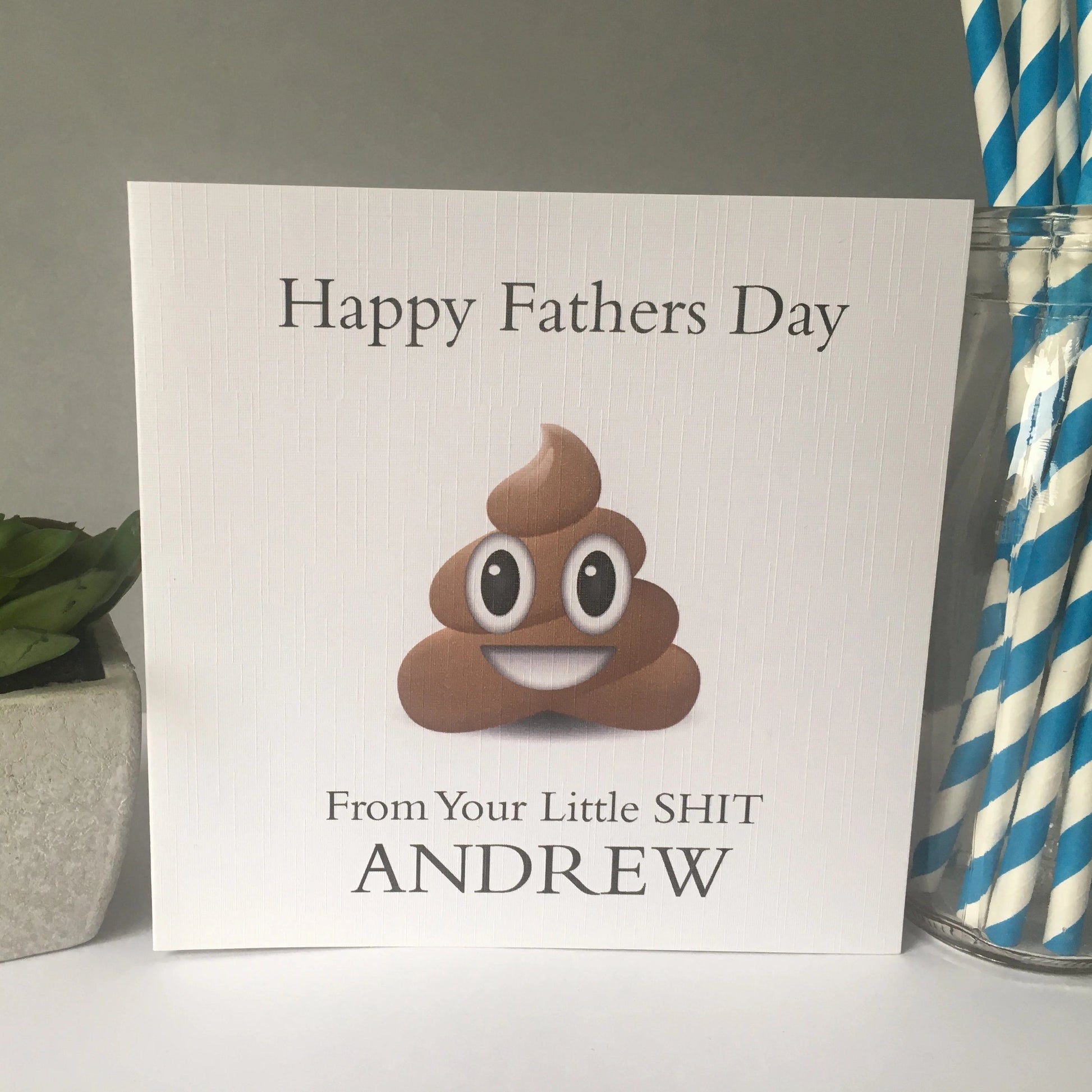 Personalised Father's Day Card Rude Emoji