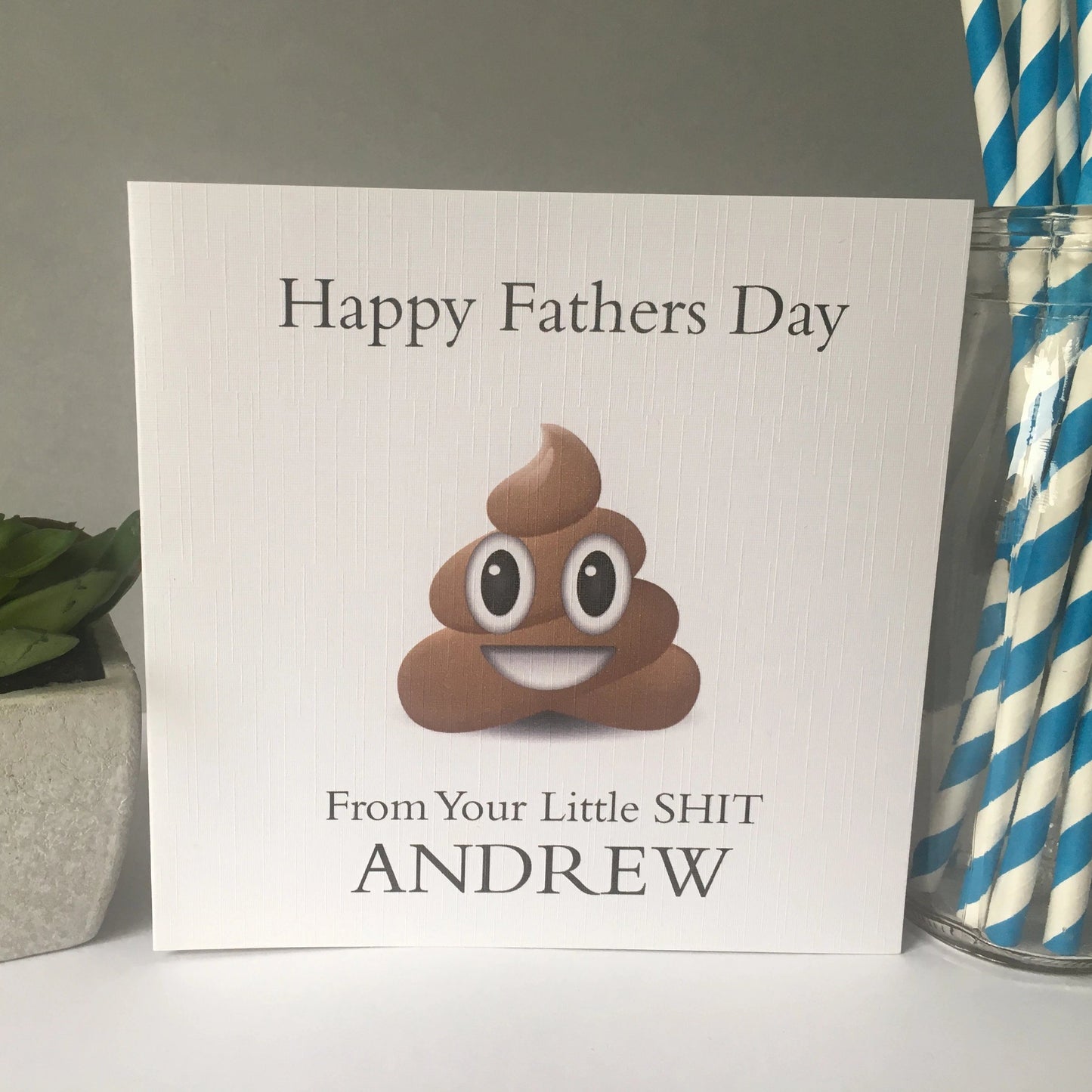 Personalised Father's Day Card Rude Emoji