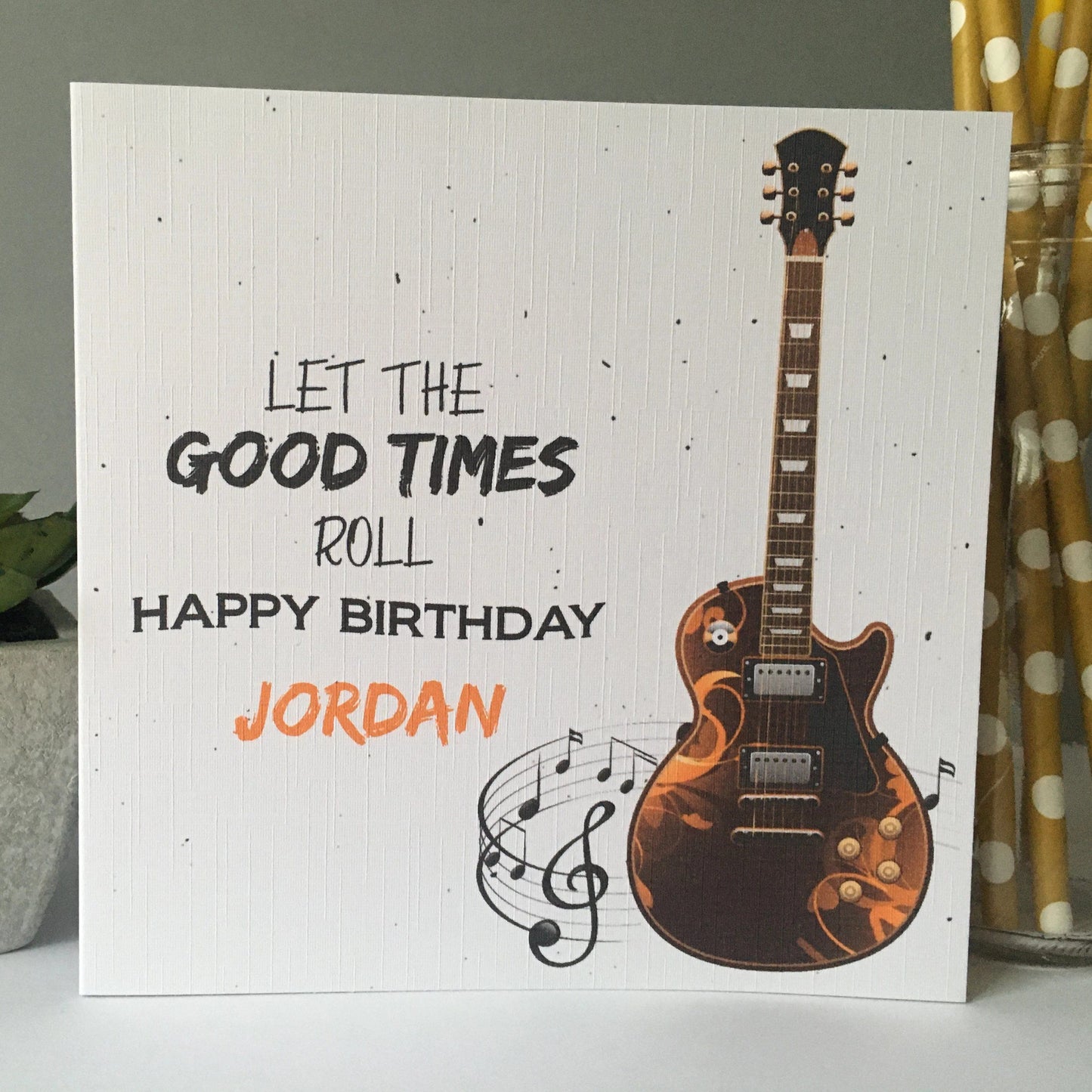 Personalised Birthday Card Music Guitar